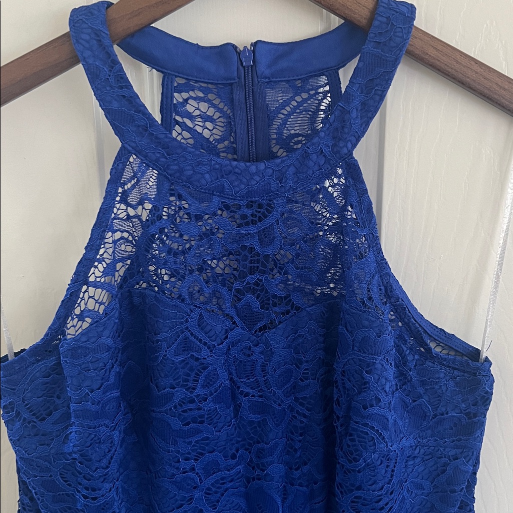 Nwt Royal Blue Lace Semiformal Dress: Bridesmaid, Holiday, Homecoming, Wedding — image 5 of 7